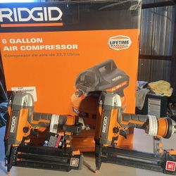 Air Compressor And Two Nail Guns 