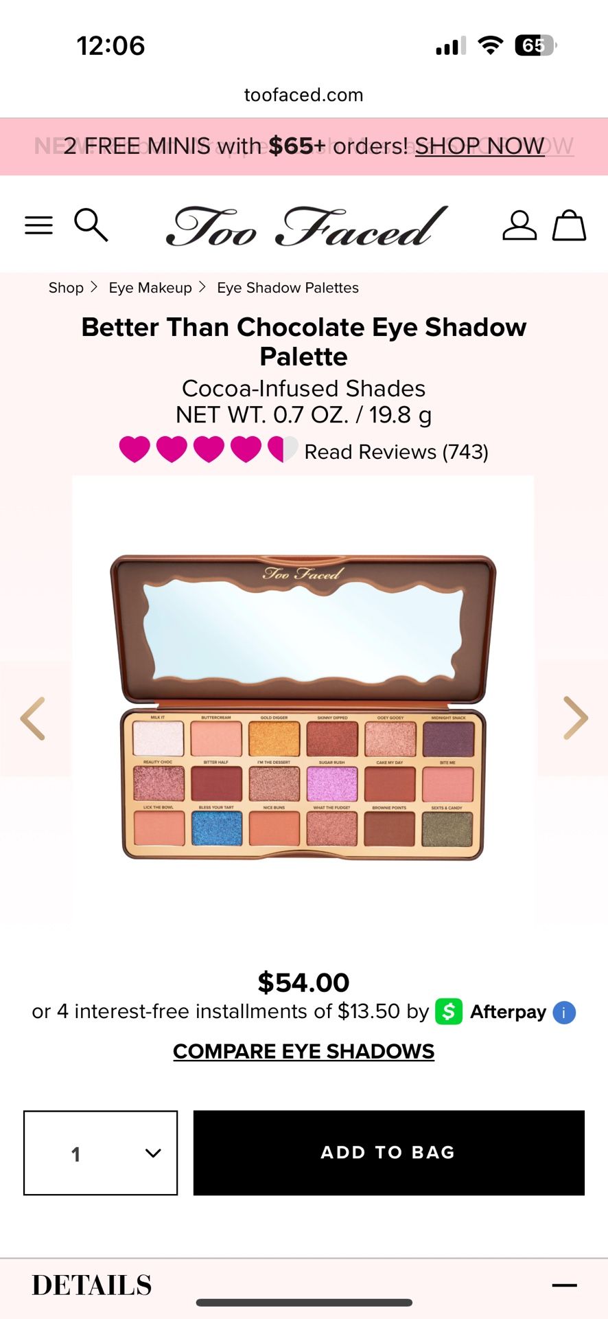Too Faced chocolate Palette