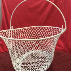 Never Use White Oval Wired Basket with Handle