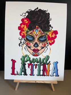 Proud Latina Sugar Skull Canvas Print