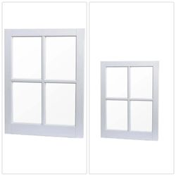 TAFCO VBS2229 Picture Vinyl Window With Grid White 22 X 29 In. Utility Fixed Single