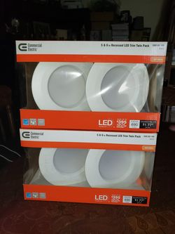 Commercial Electric 5 in. and 6 in. 2700K White Recessed LED Trim with 90 CRI (2-Pack)