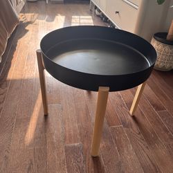 IKEA Round Black Side Table