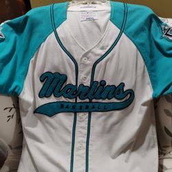 Rare Miami Marlin Baseball Script Starter Jersey