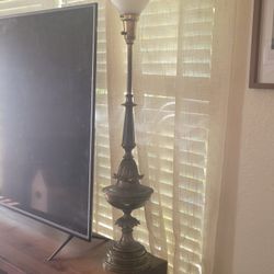 1950's Brass Library Table Lamp