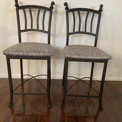 2 Metal Padded Barstools 