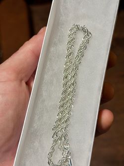Amazing 🤩!!  18K white-gold electroplated stainless steel Rope Chain – 23” !