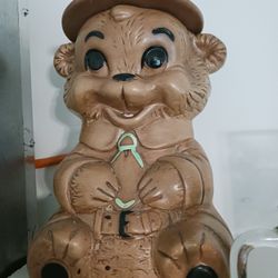 Twin Winton Smoky The Bear Ranger Bear Cookie Jar 13” Vintage 1960s