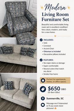 Modern Living Room Furniture Set
