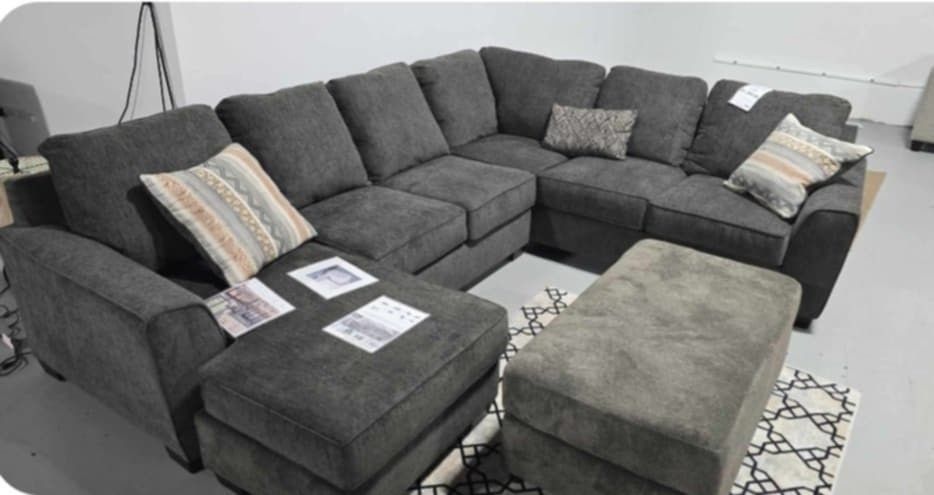 AP- Gray Huge U Shape Sectional Couch With Chaise/ Fast Delivery - Financing