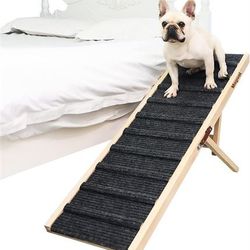 MewJoyee Grey Folding Dog ramp for Small and Large Senior Dogs and Cats, high Tr

