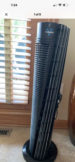 Vornado 143 Whole Room Air Circulation Tower Fan with Timer, Black