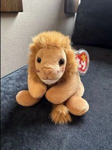 Vintage 1996 roary lion beanie baby 5th generation with tags and p.e. pellets never handled like new located in palm springs ca perfect