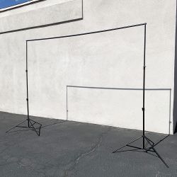 New In Box $40 Heavy-Duty Backdrop Stand Adjustable 10ft Wide X 8.5ft Tall with Clips and Carry Bag 