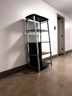 Mezza 60" H-4-Tier Metal and Black Shelf Unit