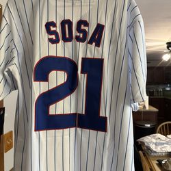 Sammy Sosa Chicago Cubs Jersey White Pinstripes Brand New All Stitched