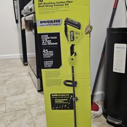 40V hp brushless 16 in. cordless carbon fiber shaft attachment capable string trimmer with 4.0 ah battery and charger, completely brand new, obo.