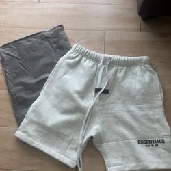 Bran New Essential Fear Of God Shorts Grey Oatmeal 