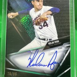 2021 Topps Chrome Black Nolan Ryan On Card Auto Texas Rangers/99 Green Refractor