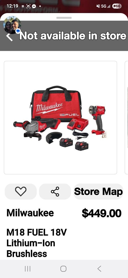 Milwakee New Setn$380