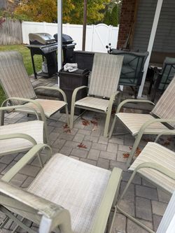 Set of 6 Outdoor Sling Patio Chairs