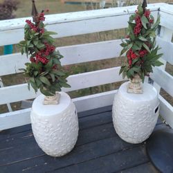 Garden Stools Ceramic Two Pieces