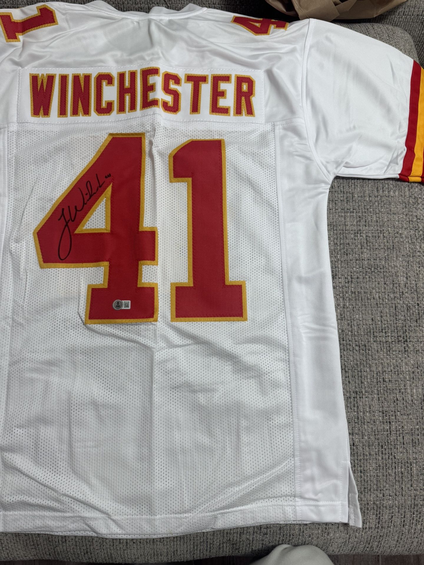 James Winchester Signed Autograph Custom Jersey - Beckett Coa - Kansas City Chiefs