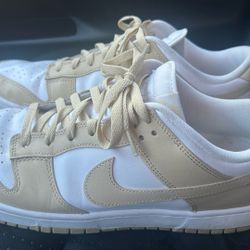 Size 13 White/Gold Nike Dunks