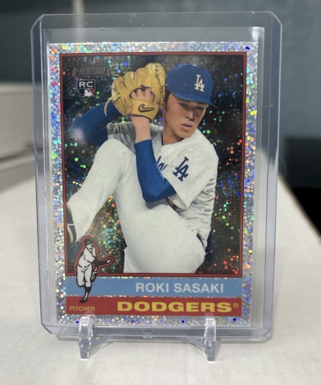 Roki Sasaki Sparkle Topps Heritage Chrome