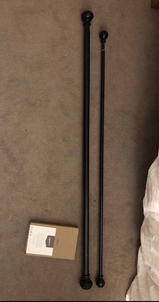 Curtain rods with hardware