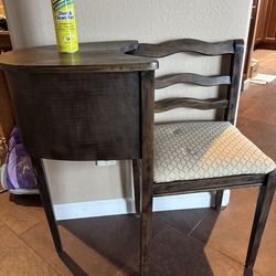 Antique wooden telephone desk