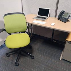 Small Office Desk With Chair And Cabinet Bundle.