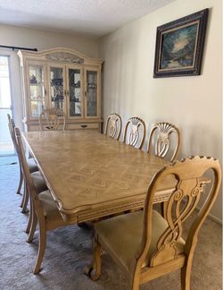 Formal Dining Table Set with China Cabinet