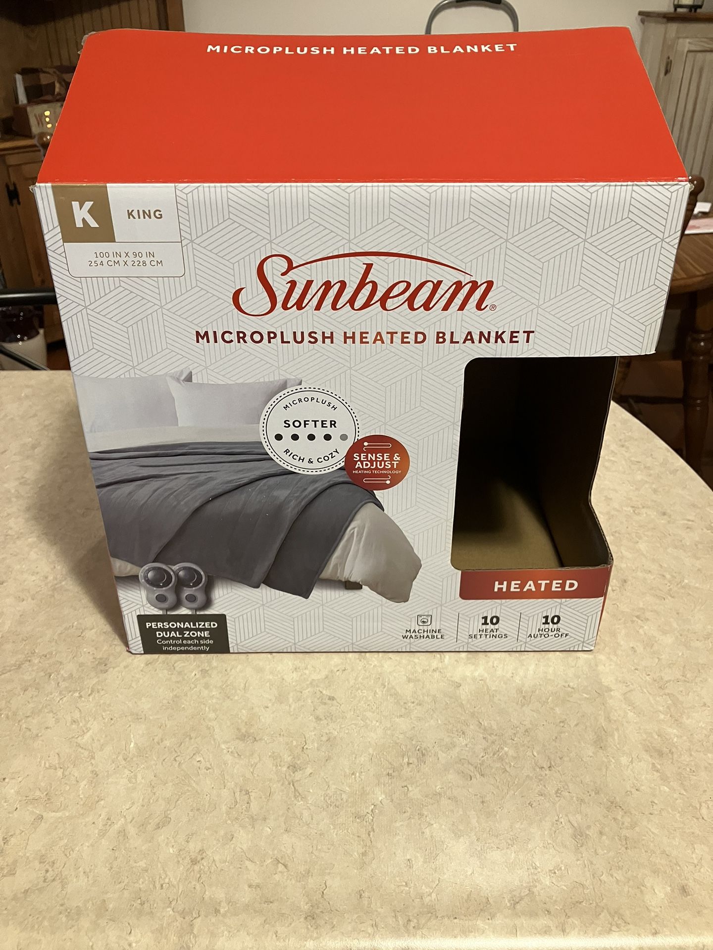 Sunbeam Micro plush Heated Blanket Gray