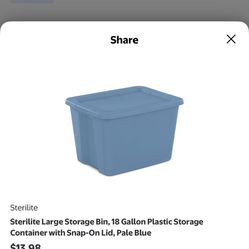4 New Sterilite Large Storage Bins, 18 Gallon