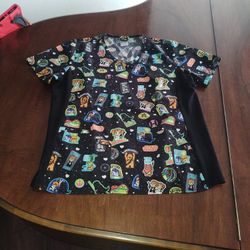 Star Wars Stretchy Scrub Top Size Large 