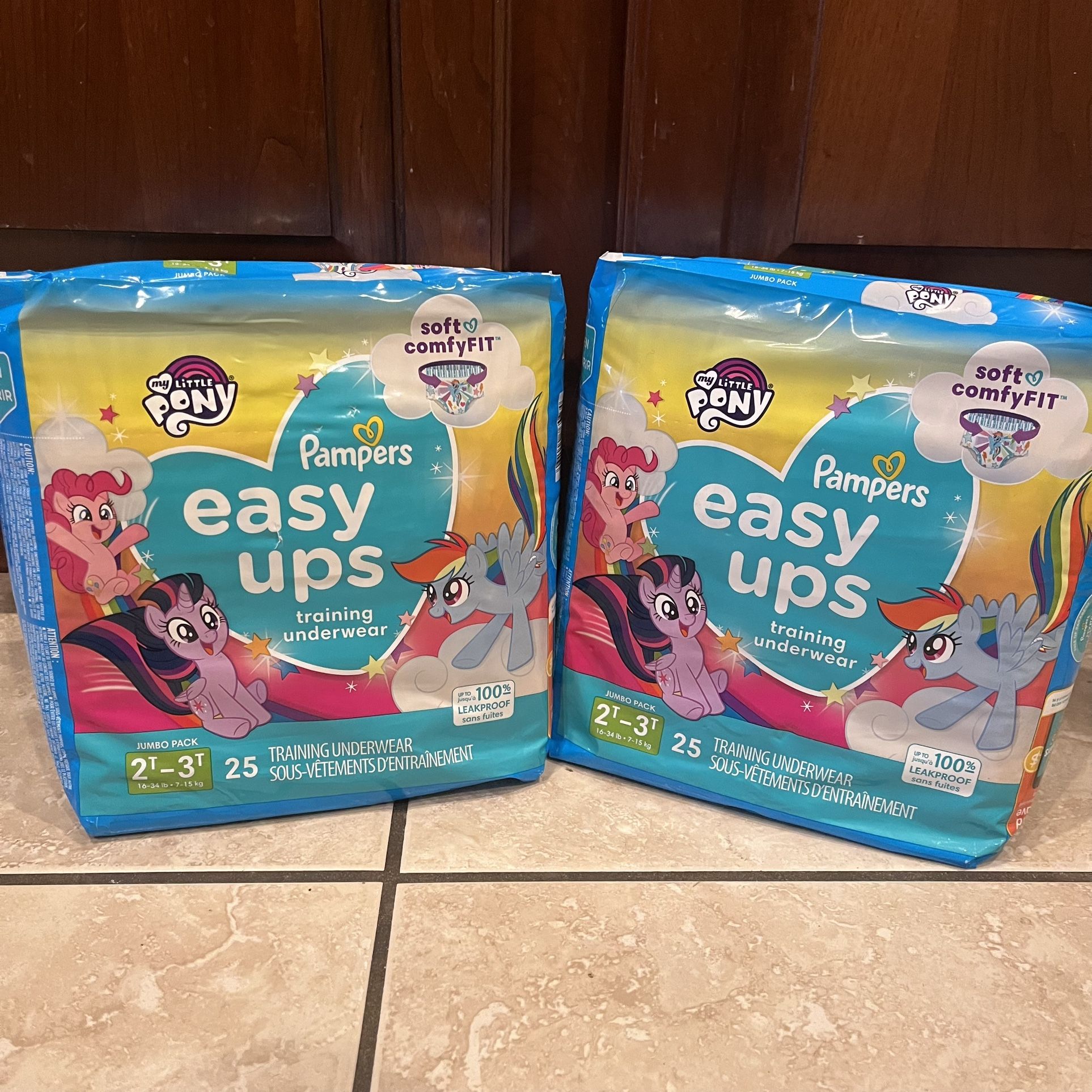 Pampers Easy Ups 2T-3T (16-34 lbs) 25 Training Underwear per Pack ($15 for both!)