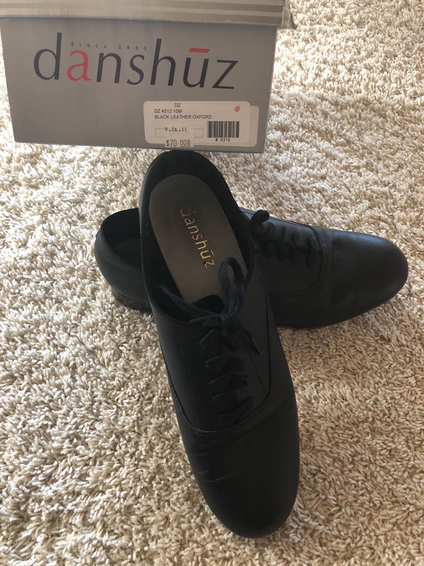 Dance or Organ Shoes Size 10 Danshuz Black Good Condition