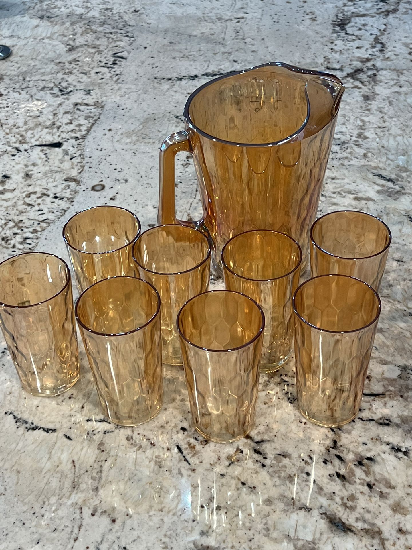 Vintage Jeanette Honeycomb Beverage Set