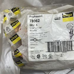 1-1/4”x1-1/4” ProPress Coupling With Stop Copper Nuevos  4 Sets de 5Pcs cada set + 1pc suelta