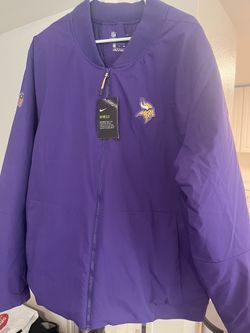Minnesota Viking Nike On Field Bomber Jacket Men’s Size Xxl NWT