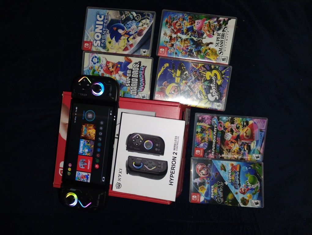 Nintendo Switch OLED Bundle W/Custom Joycons