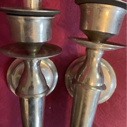 Two Silver Plated Wall , Candles Holdes.