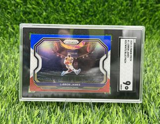 2020 Prizm LeBron James #1 Red White Blue SGC 9 MINT Kobe Bryant Tribute