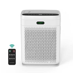 1980 sq. ft. H13 HEPA Room Air Purifier in White, 206 CFM, with Remote PM2.5 Sensor, No Ozone, 30dB Quiet, Odor Removal