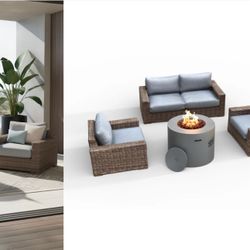 Kinger Home Loren 32-Inch Round Propane Fire Pit Table, Alloy Steel Outdoor Fire Pit with 50,000 BTUs, CSA Certified, Includes Lava Rocks and Weatherp