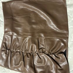 Brown Leather Skirt $2