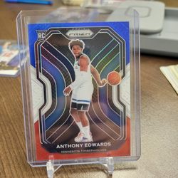 Anthony Edwards RED WHITE BLUE PRIZM ROOKIE CARD TIMBERWOLVES MINT 