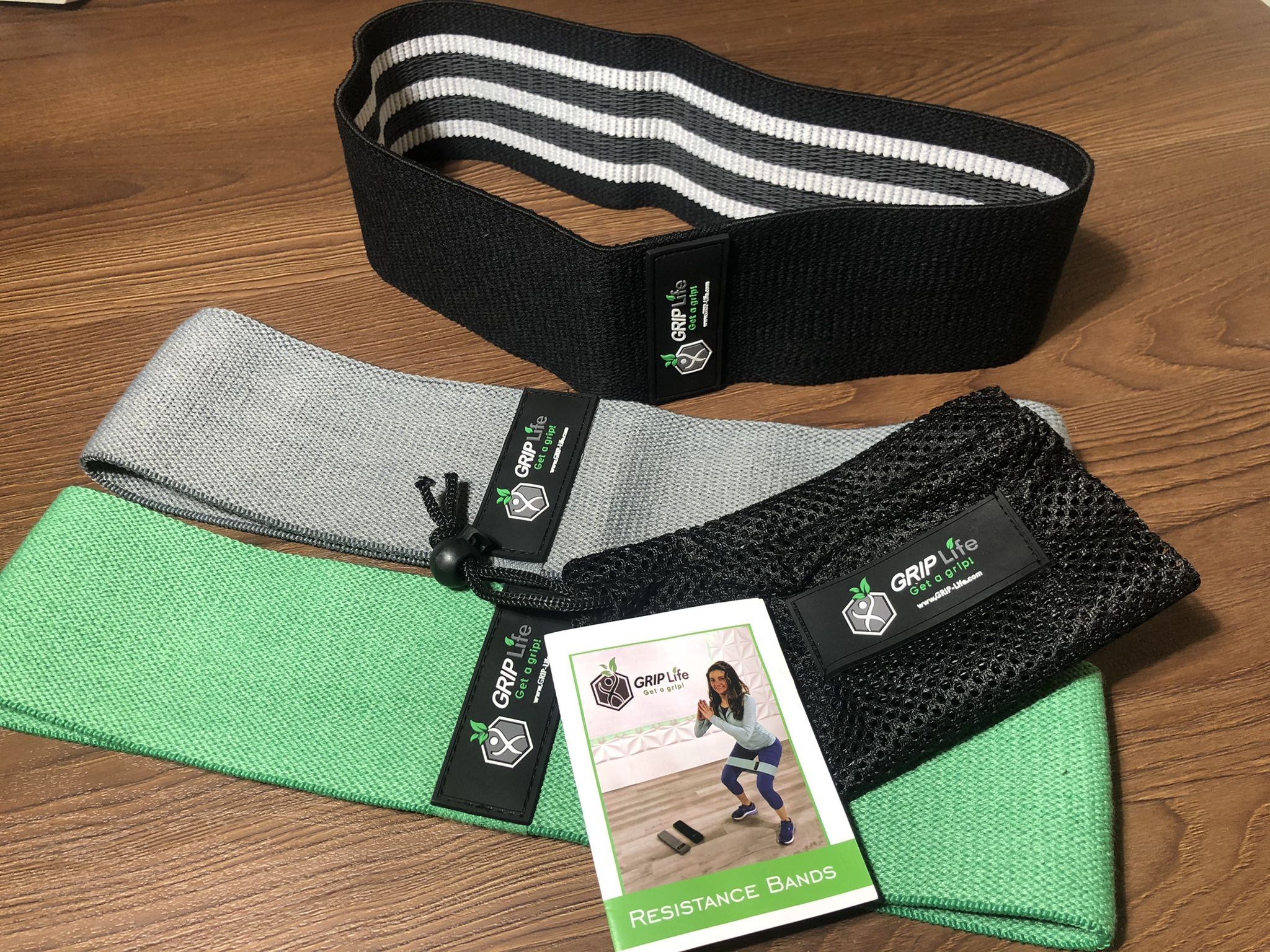 Hip Booty Bands Fabric Resistance Bands for Yoga Home Workout (Set of 3)
