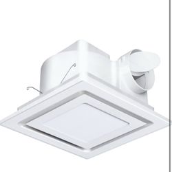 8" Ultra Quiet Bathroom Exhaust Fan With LED Light, Ceiling Mount, 1.0 Sones 110 CFM, 4" Duct